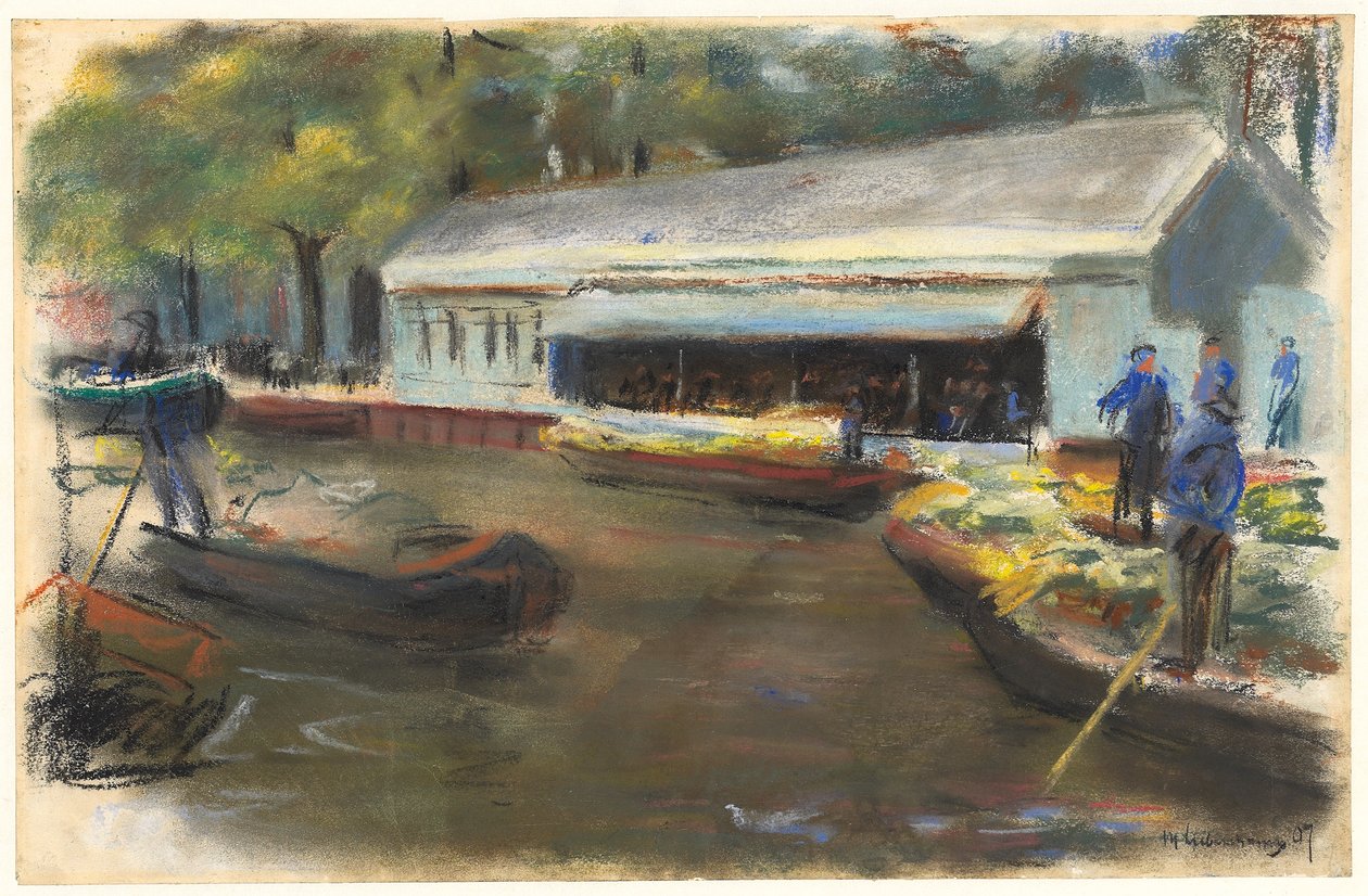Gemusemarkt i Delft, 1907 av Max Liebermann