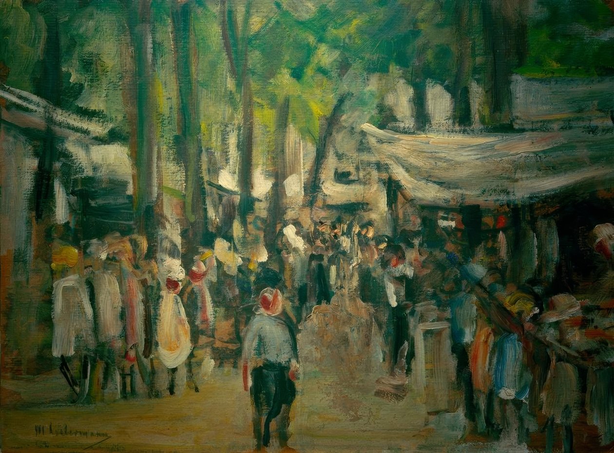 Jahrmarkt i Noordwijk – Studie av Max Liebermann