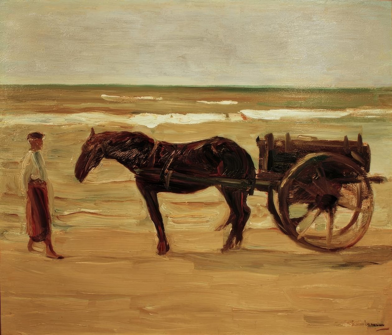 Badvaktens vagn på stranden av Max Liebermann