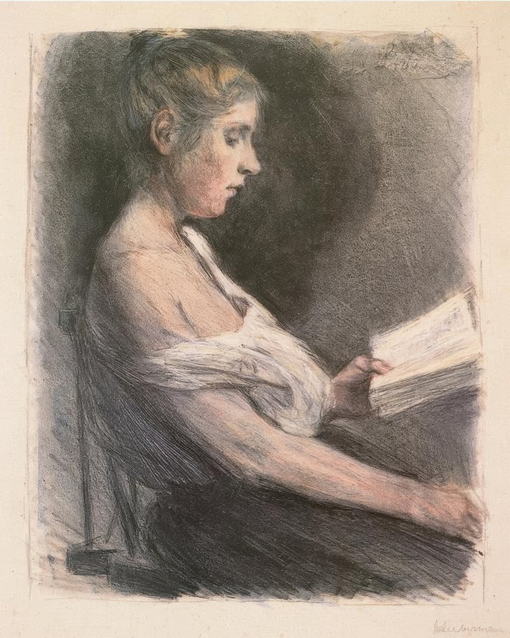 Läsande tjej av Max Liebermann