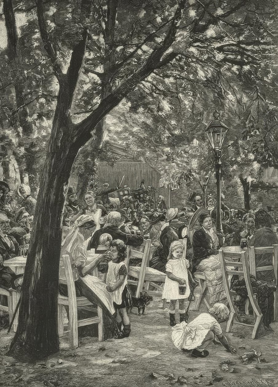 Liebermann, ölträdgårdskonsert av Max Liebermann