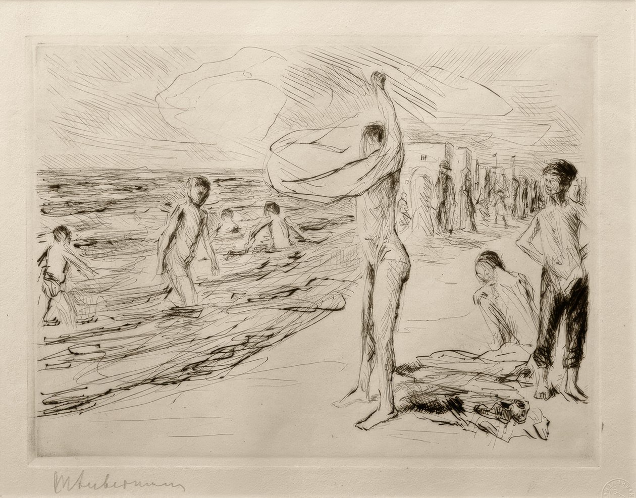 M.Liebermann, pojkar som badar i vinden av Max Liebermann