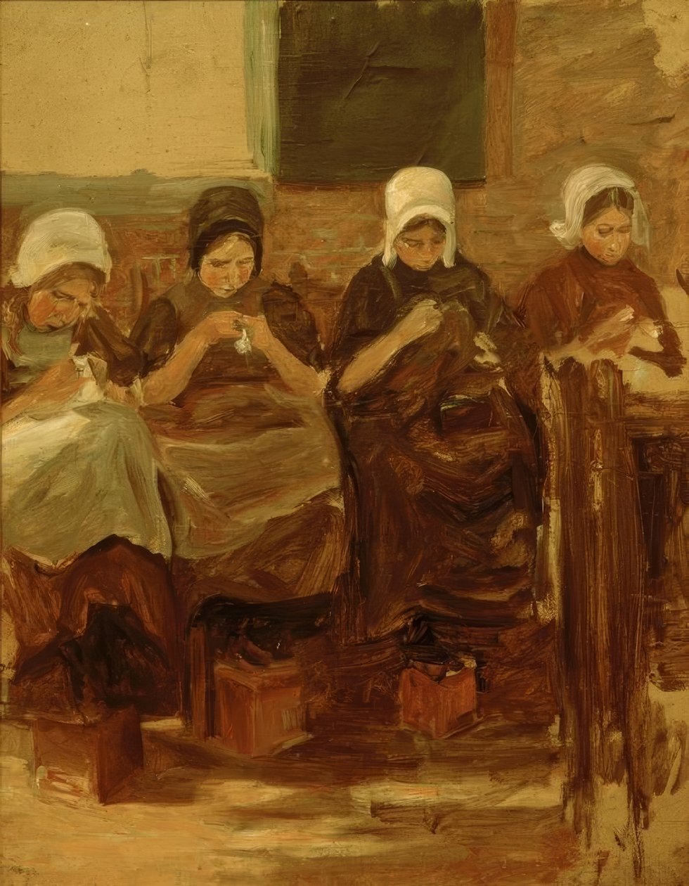 Syflickor i Huyzen av Max Liebermann