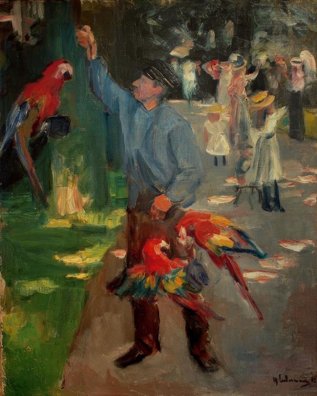 Papegojman i Amsterdam Zoo av Max Liebermann