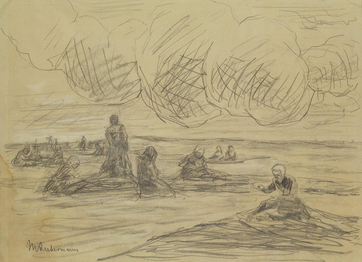 Reparera näten, 1894 av Max Liebermann