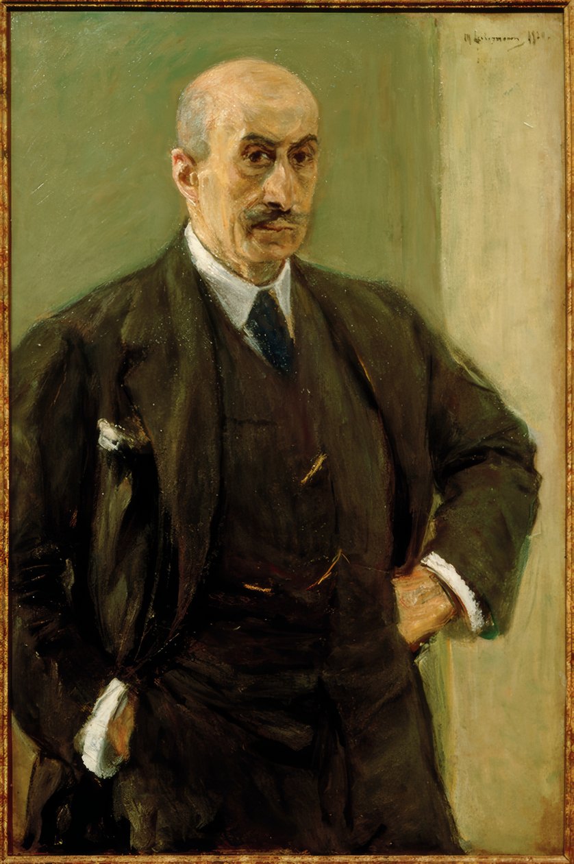 Självporträtt i kostym, stående av Max Liebermann