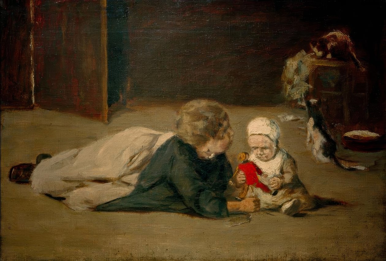 Lekande barn – studera av Max Liebermann