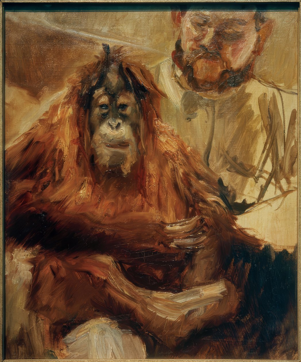 Orangutangseglaren och hans skötare av Max Slevogt