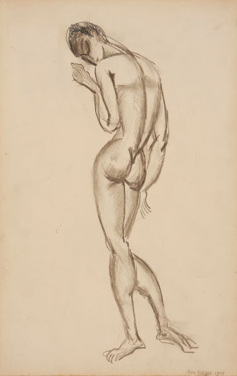 Naken kvinna, bakifrån, 1909. av Max Weber