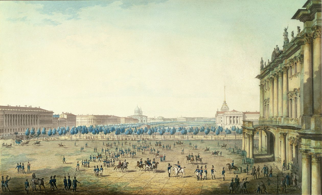 Palatstorget, St Petersburg av Maxim Nikiforovitsch Worobjeff