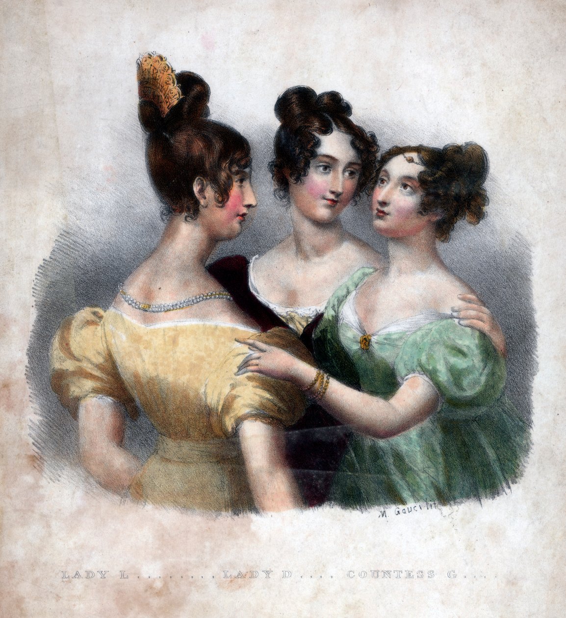 Tre 1800-talsdamer. av Maxim Gauci