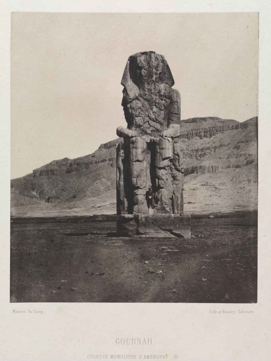 Colossal Monolith of Amenhotep III, Gurnah av Maxime Du Camp