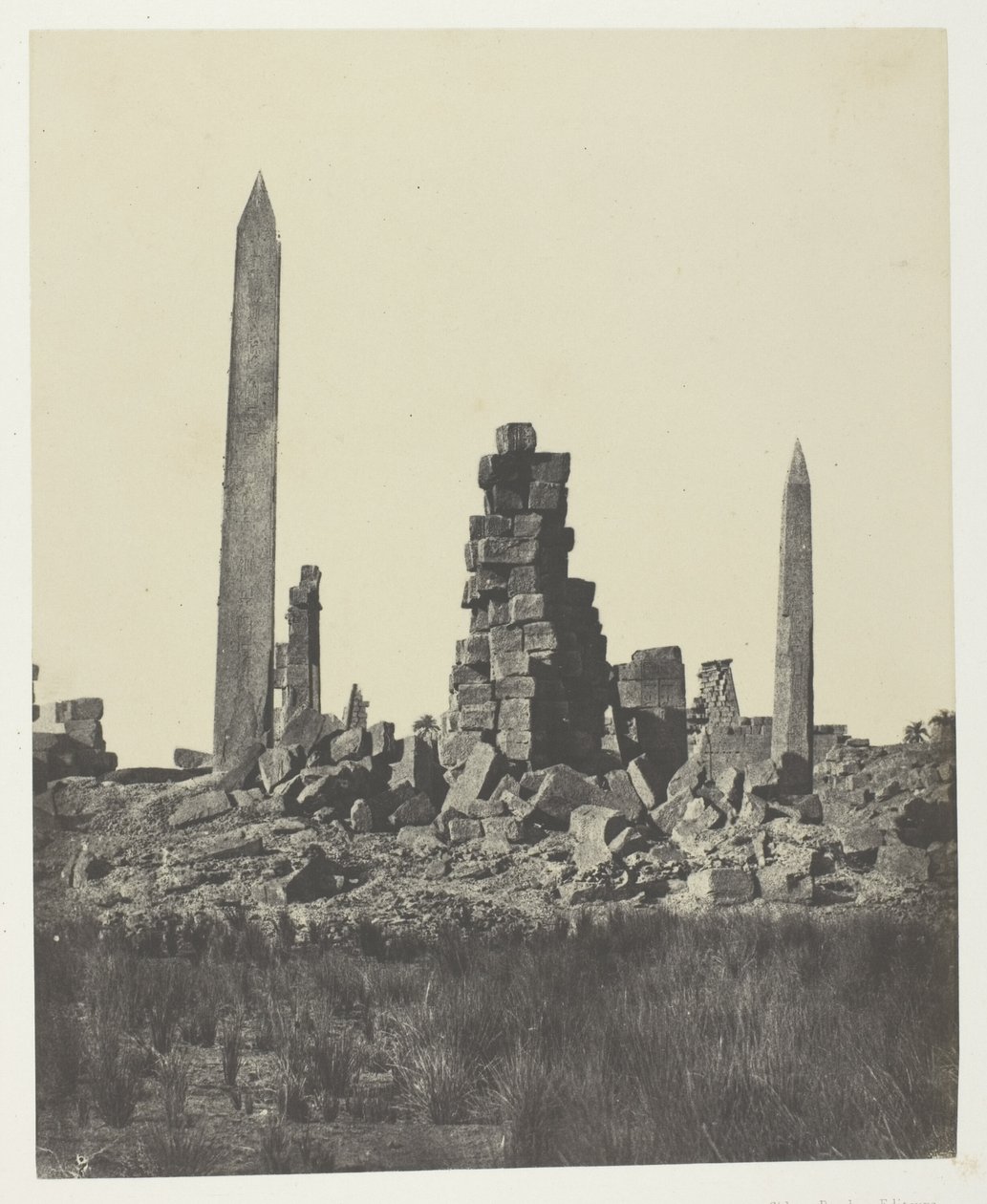 Karnak Palace, Obeliskerna; Thebe av Maxime Du Camp