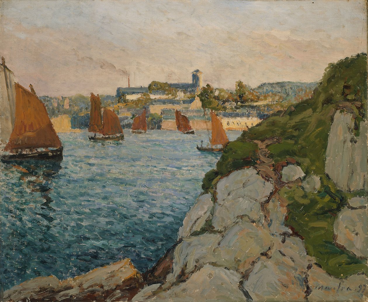 Douarnenez i solsken, 1897 av Maxime Emile Louis Maufra