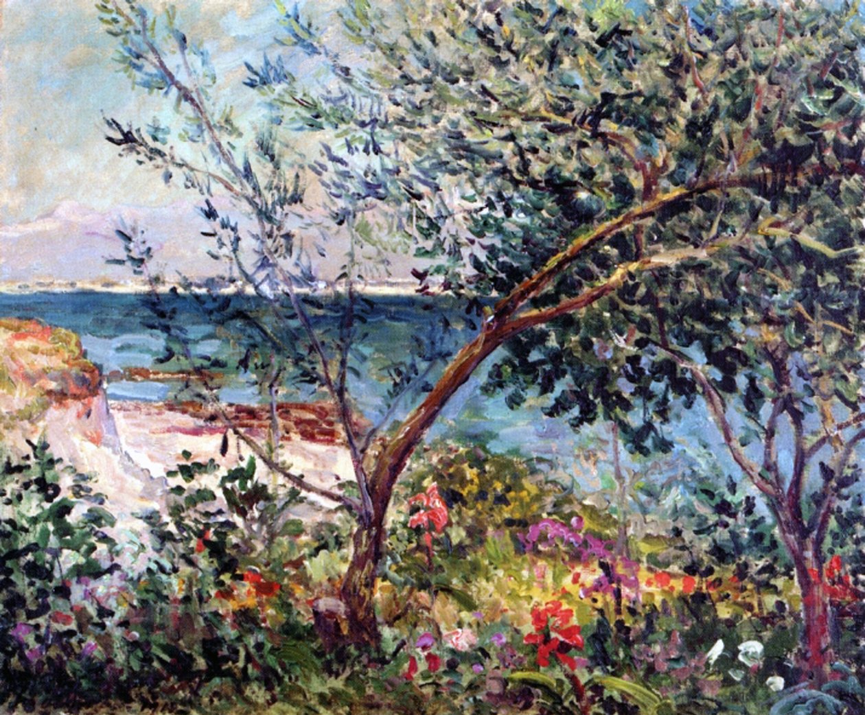 Konstnärens trädgård i Bretagne av Maxime Emile Louis Maufra