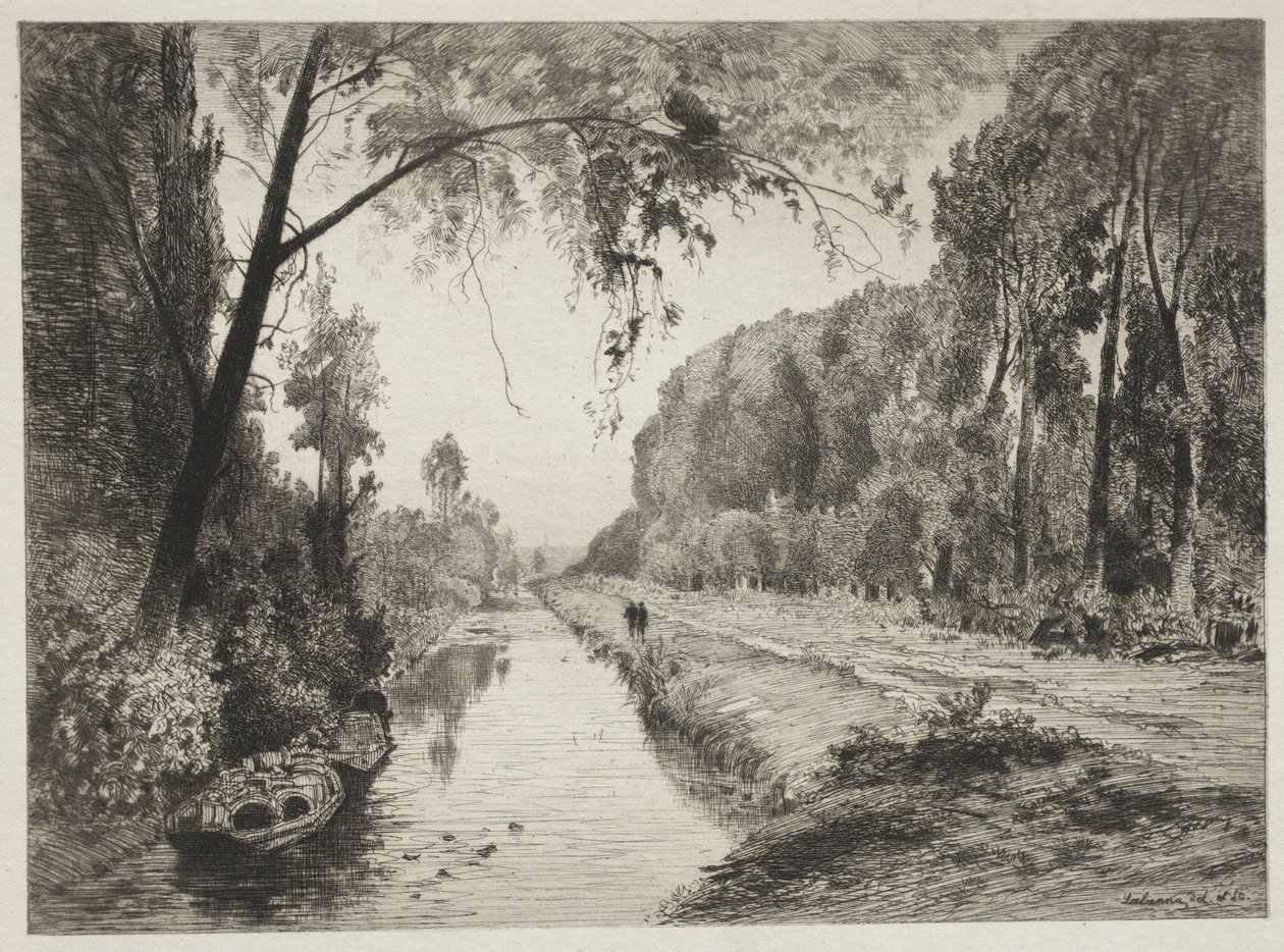Kanal vid Pont Sainte-Maxence av Maxime Lalanne
