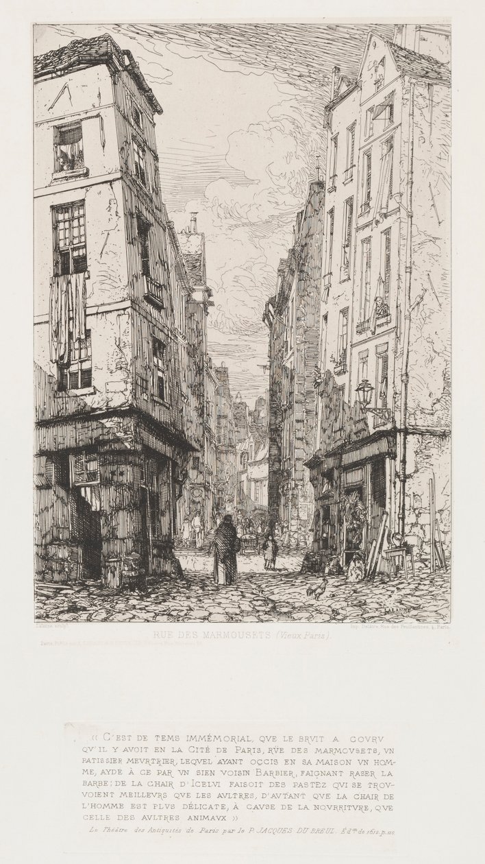 Rue des Marmosets Gamla Paris, 1862. av Maxime Lalanne
