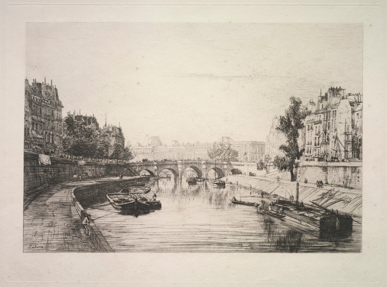 Utsikt från St. Michel-bron, 1865. av Maxime Lalanne