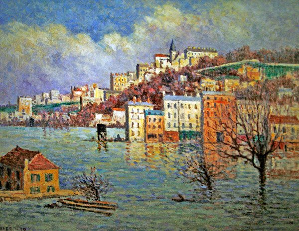 Översvämning i Sèvres av Maximilien Luce