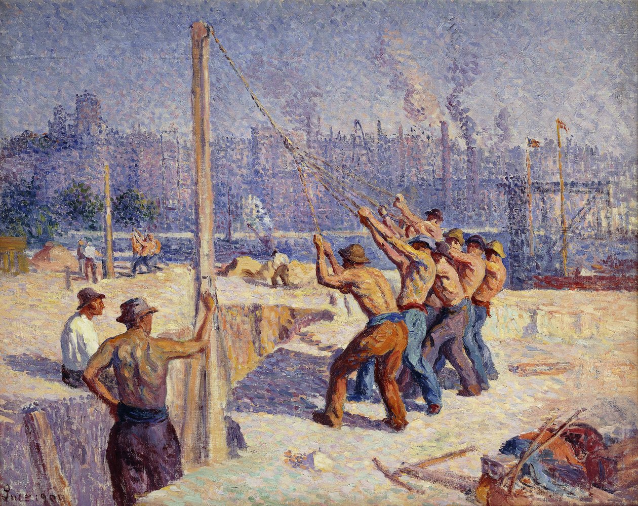 Pålförarna, 1900 av Maximilien Luce