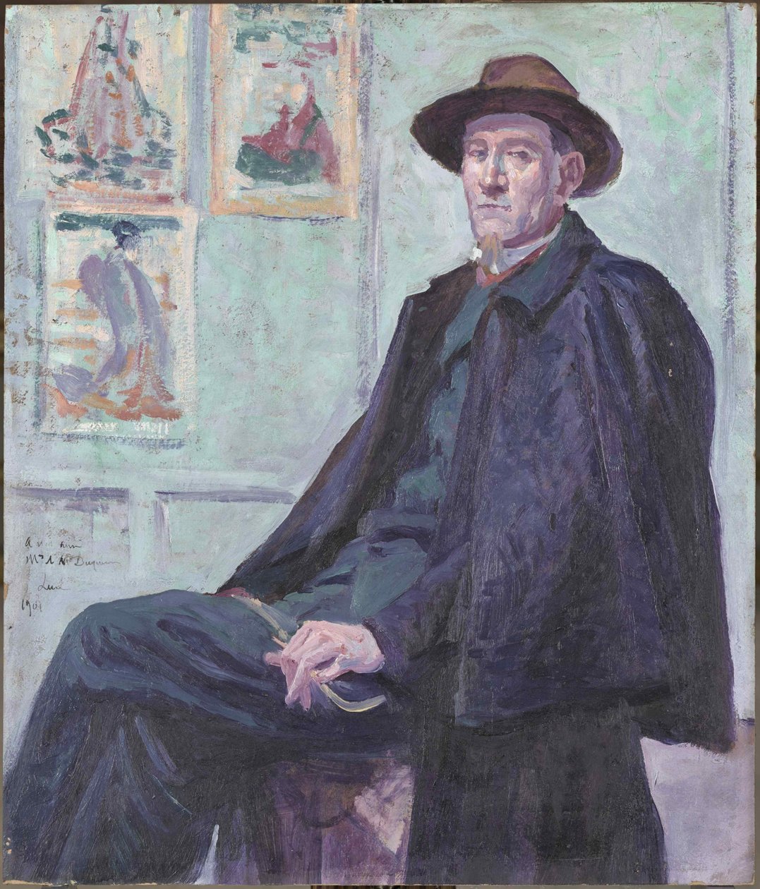 Porträtt av Felix Fénéon, 1901. av Maximilien Luce
