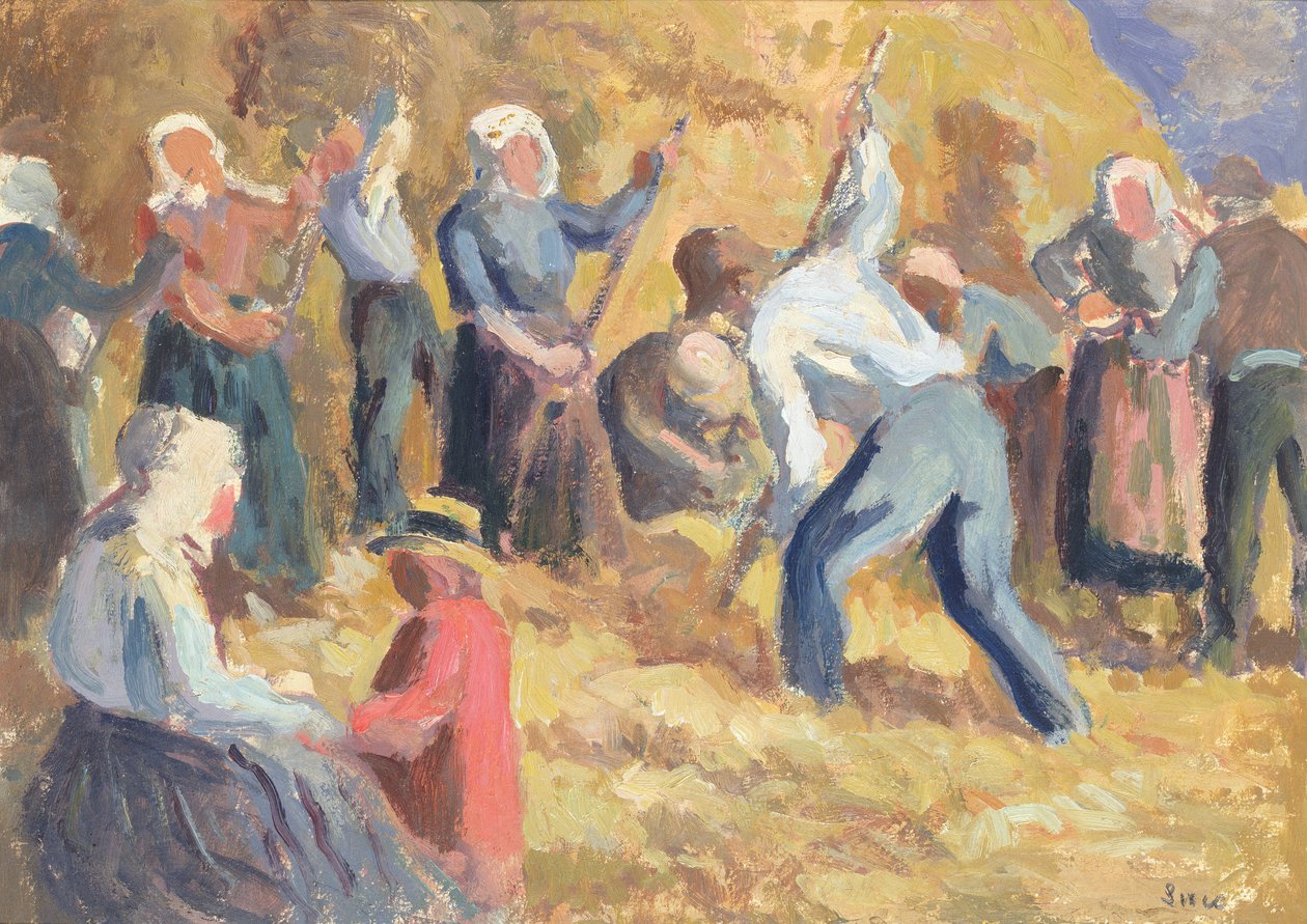The Harvest, ca 1914 (olja på papper) av Maximilien Luce
