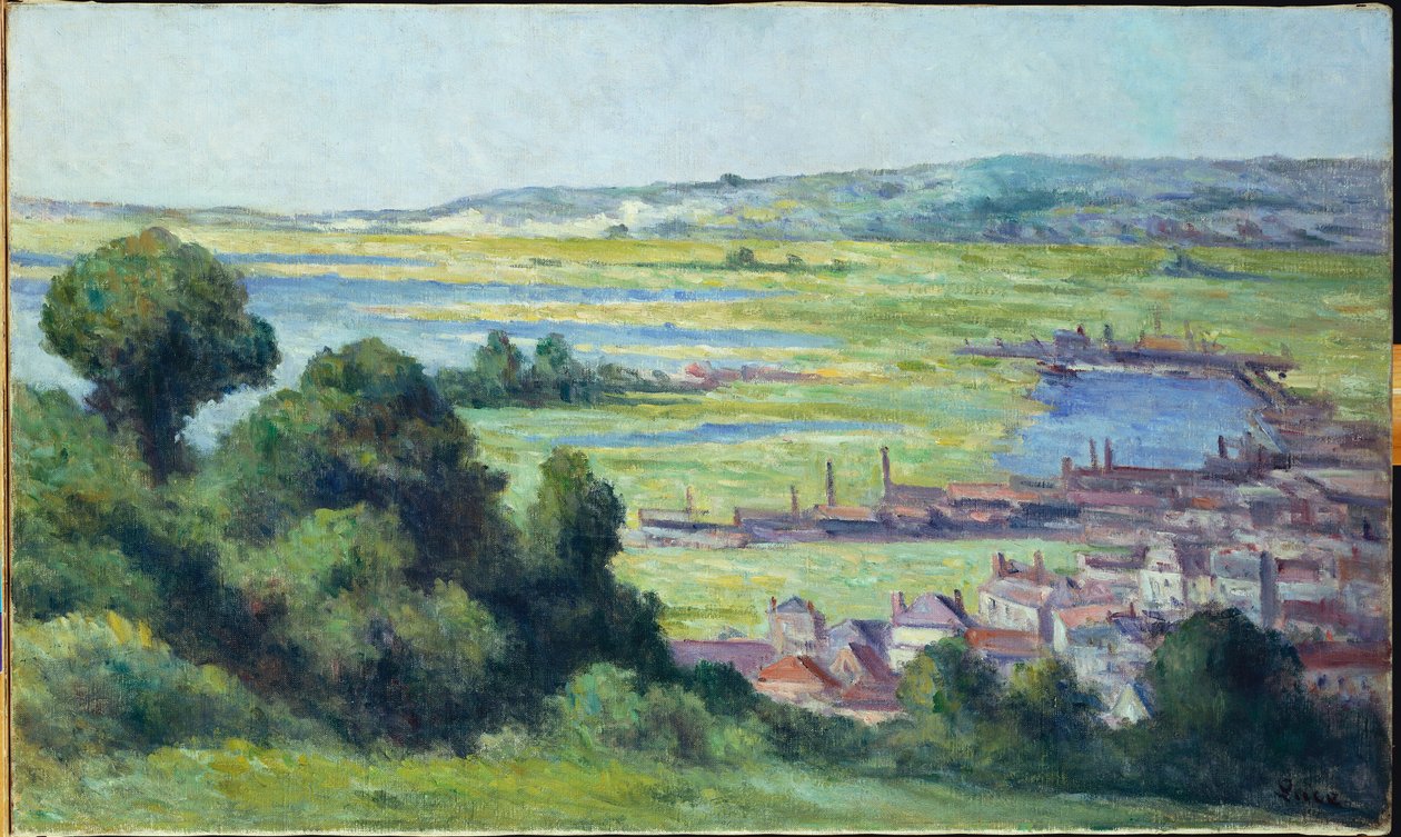 Utsikt över Honfleur av Maximilien Luce