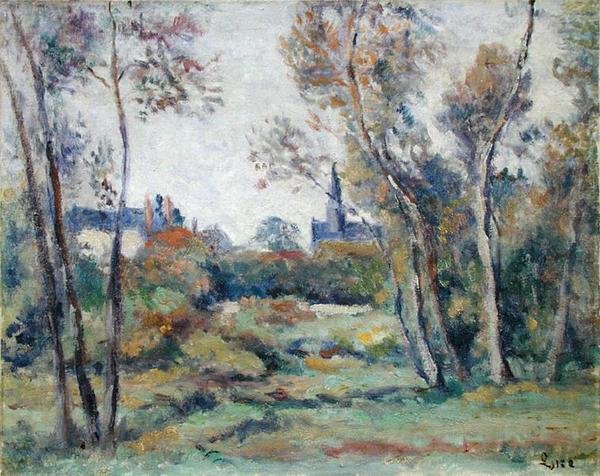 Village of Saint-Ay, ca 1912 (olja på duk) av Maximilien Luce