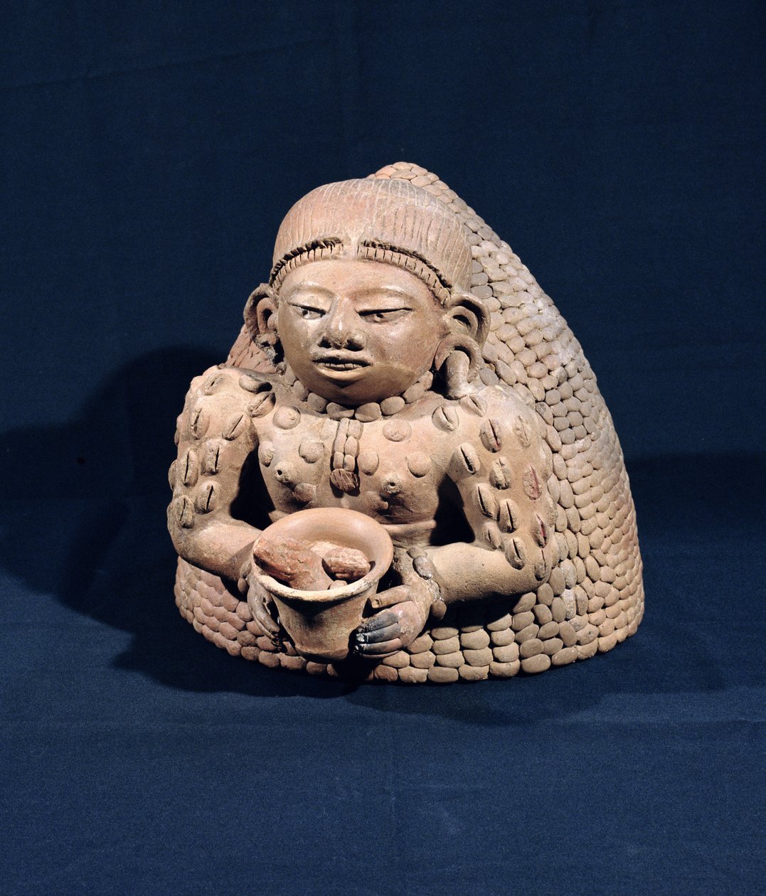 Antropomorf vas, från Peten, Guatemala (lergods) av Mayan