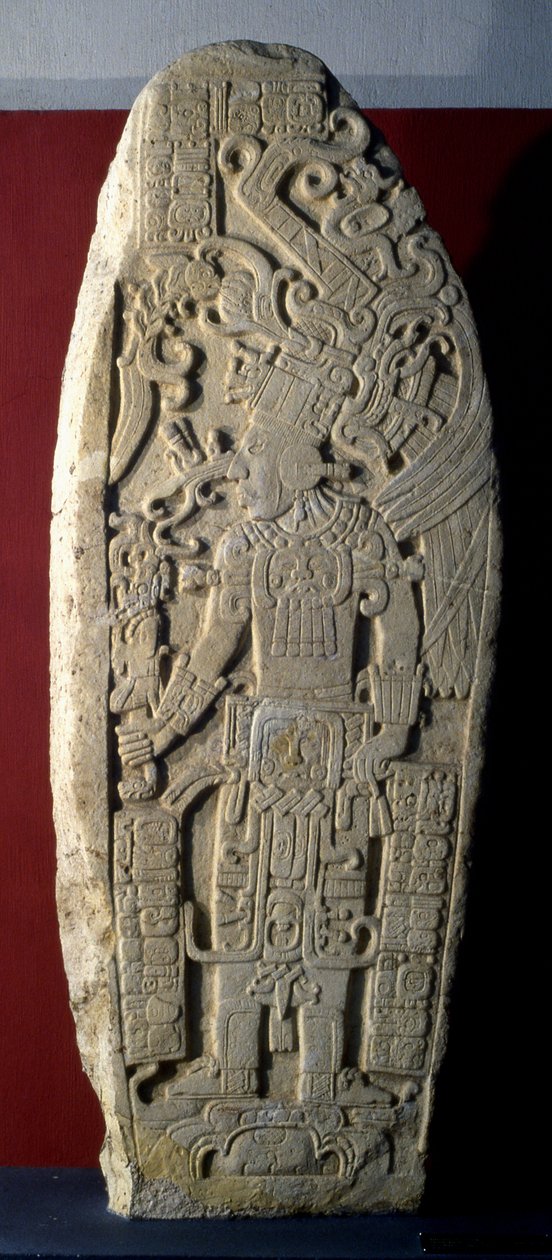 Machaquila Stela 7, sen klassisk period, 830 e.Kr av Mayan