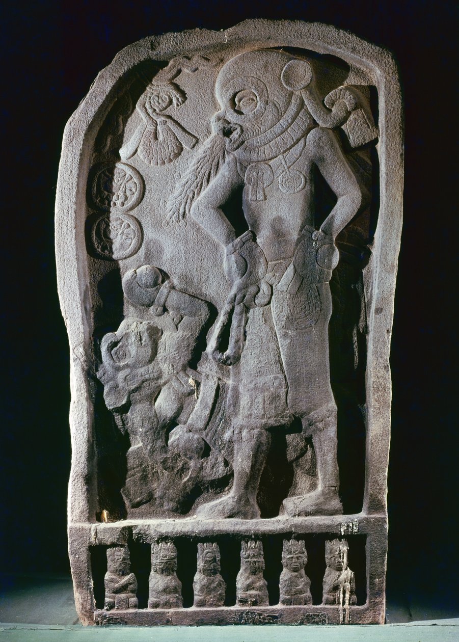 Stela föreställande en bollspelare, från Guatemala, klassisk period, 600-950 av Mayan