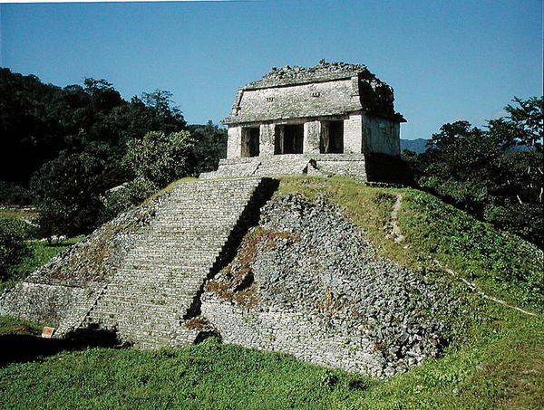 Utsikt över Grevens tempel, c.697 e.Kr av Mayan