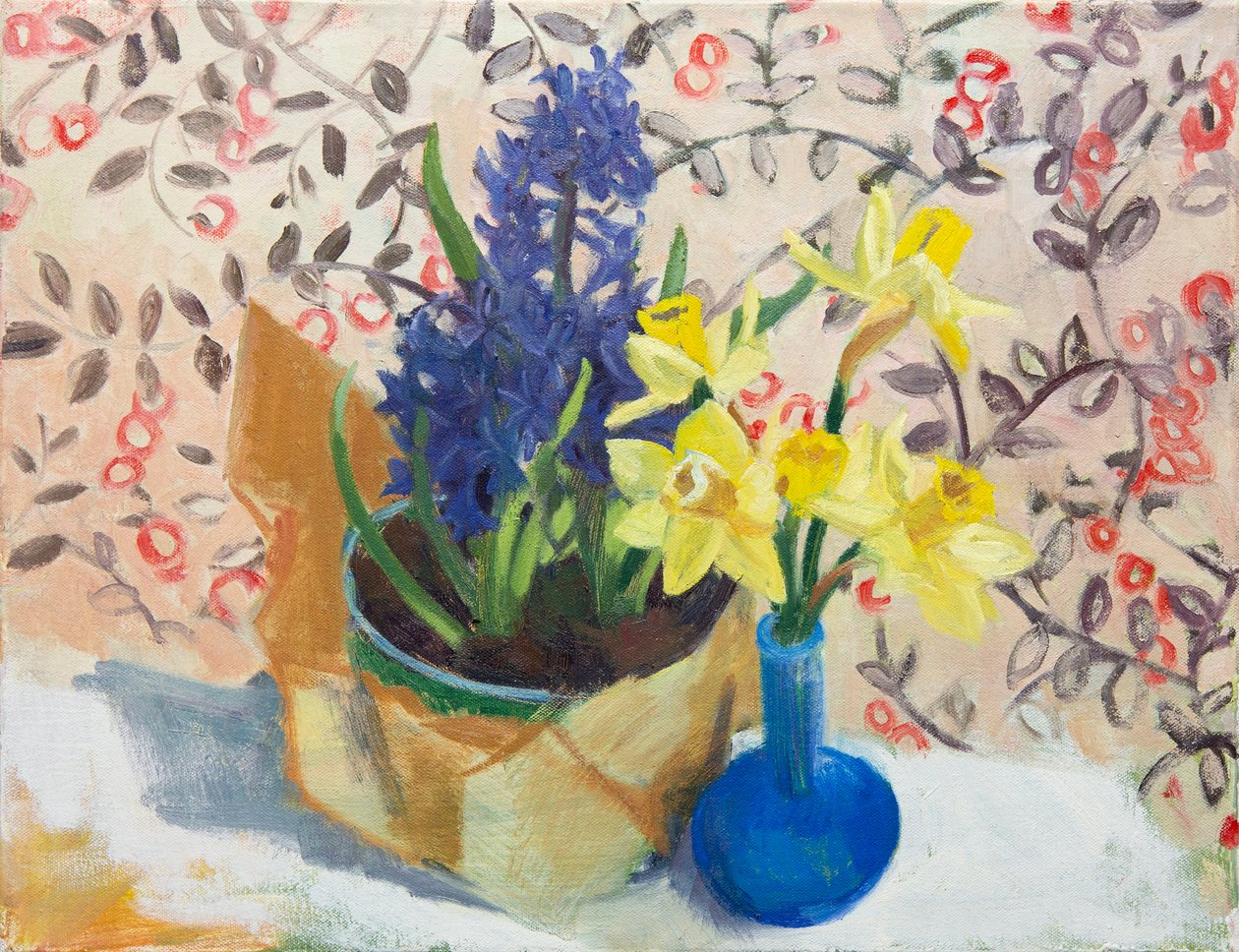 Spring Flowers (inside), 2015 (olja på duk) av Megan Williamson