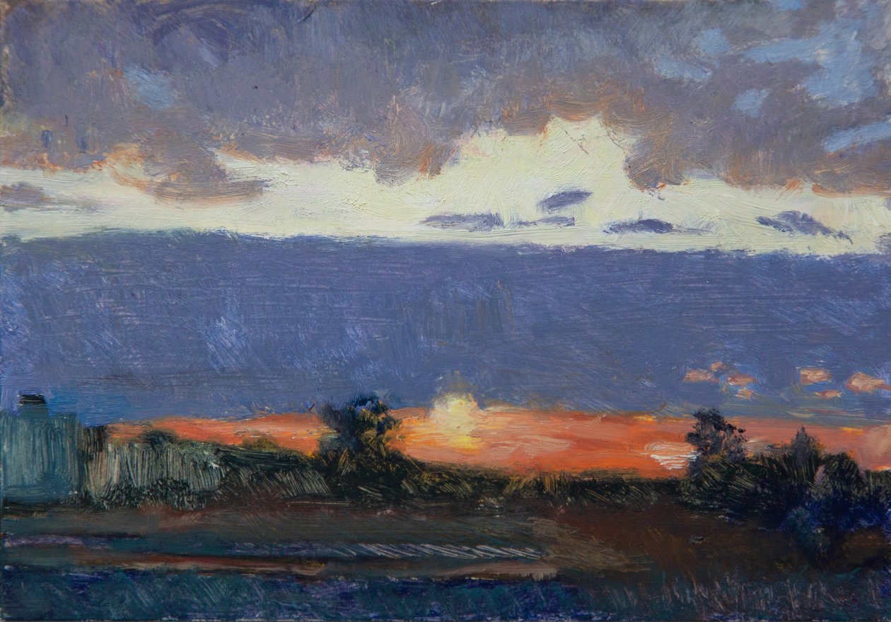 Utan titel (Sky Series), 2021 (olja på duk) av Megan Williamson