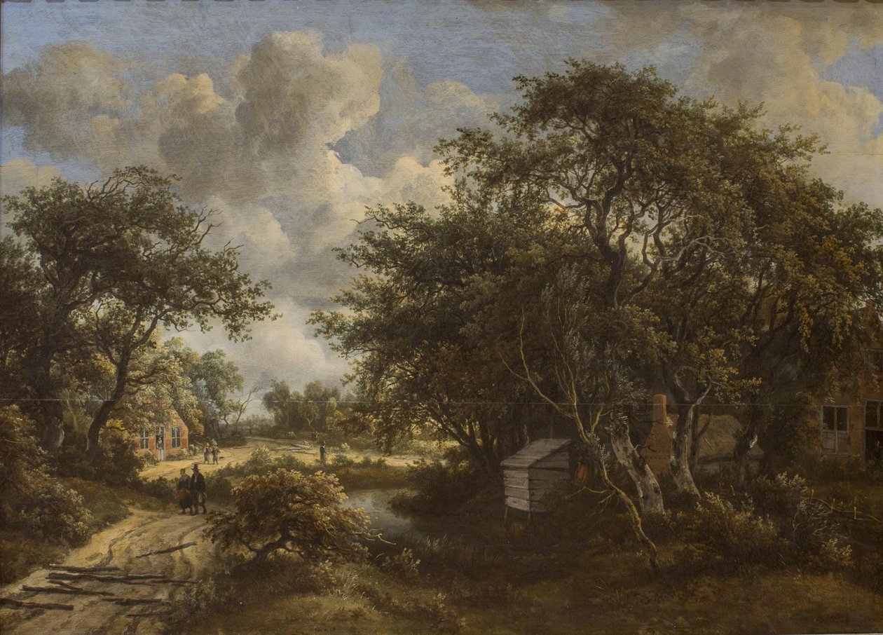 En by bland träd av Meindert Hobbema