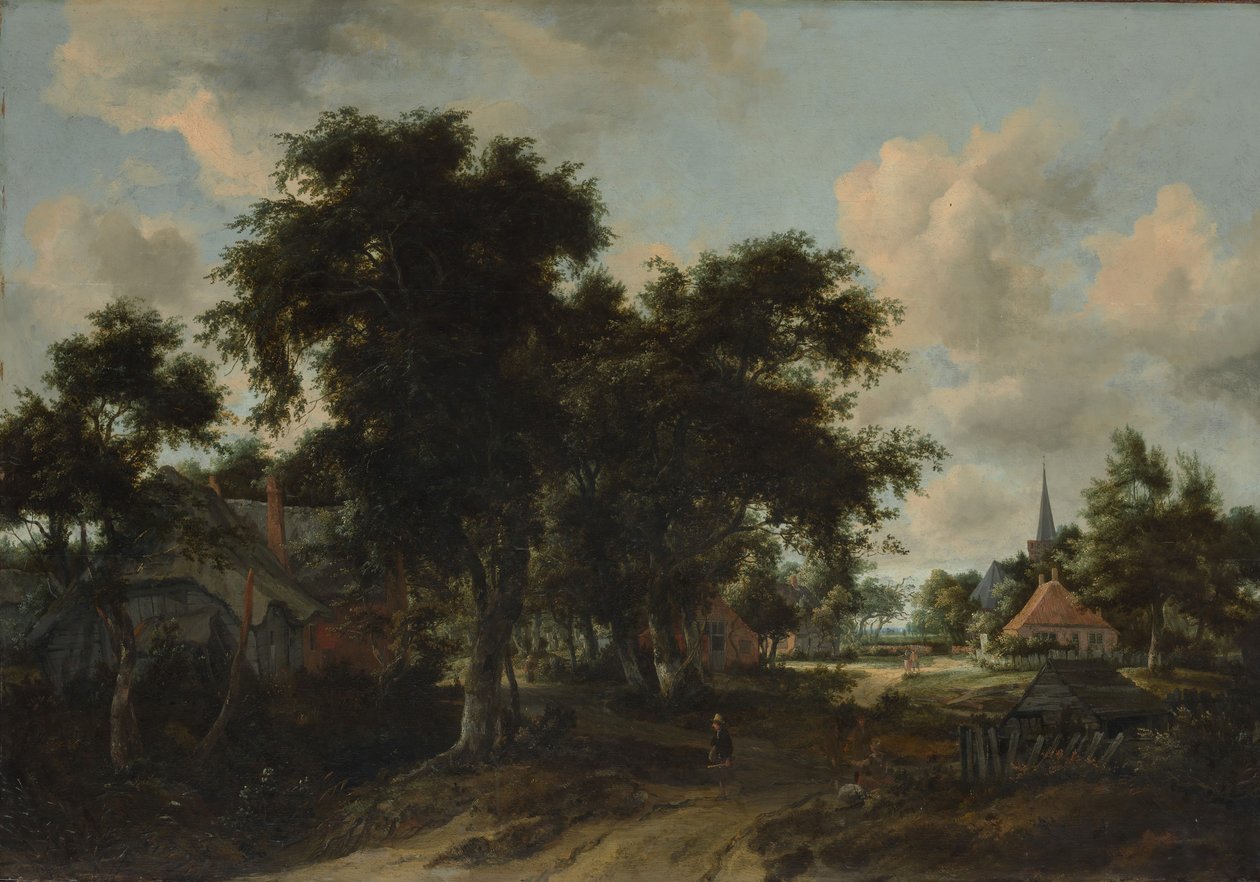 Ingång till en by, ca. 1665. av Meindert Hobbema