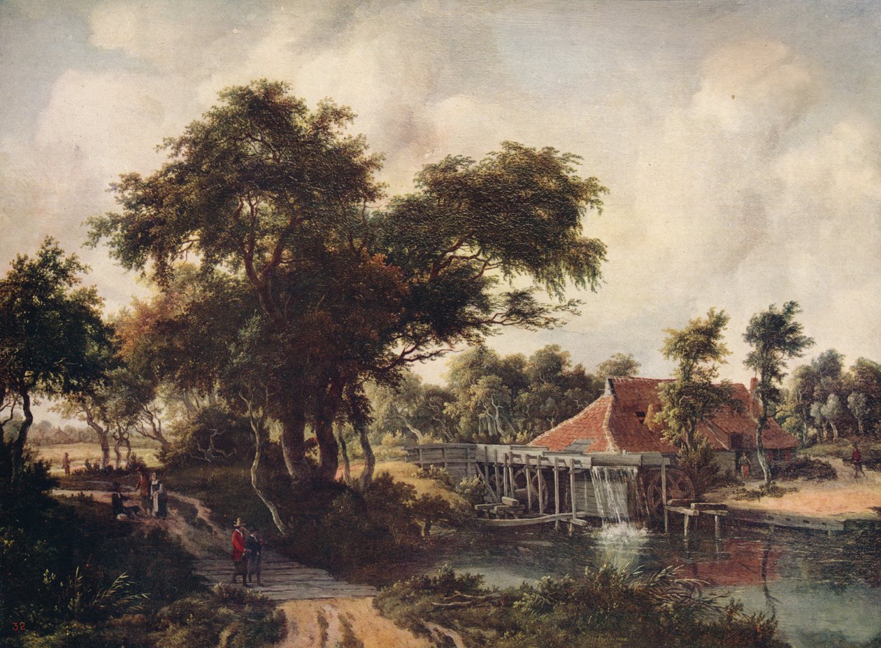 Landskap med en vattenkvarn, c1665, c1915 av Meindert Hobbema