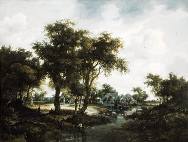 Vattenkvarnen av Meindert Hobbema