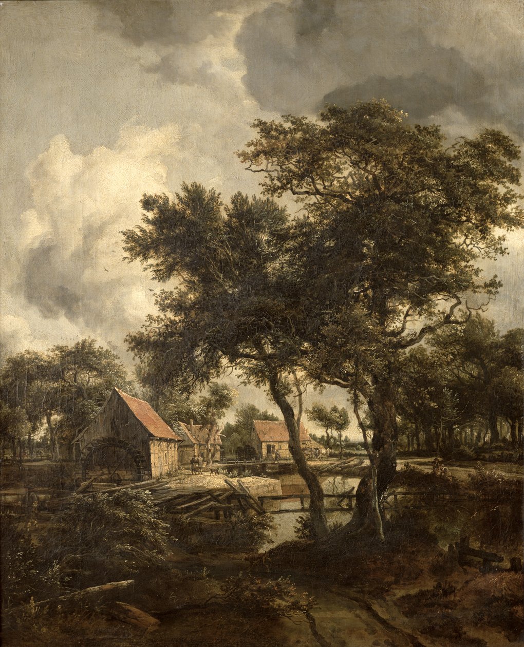 The Watermill, c.1660 swed av Meindert Hobbema