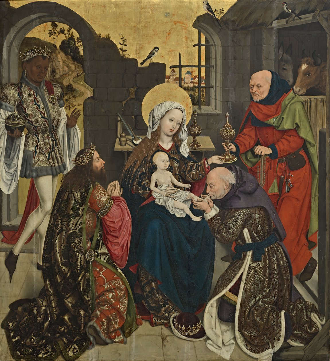 Tillbedjan av Magi av Meister des Schottenaltars