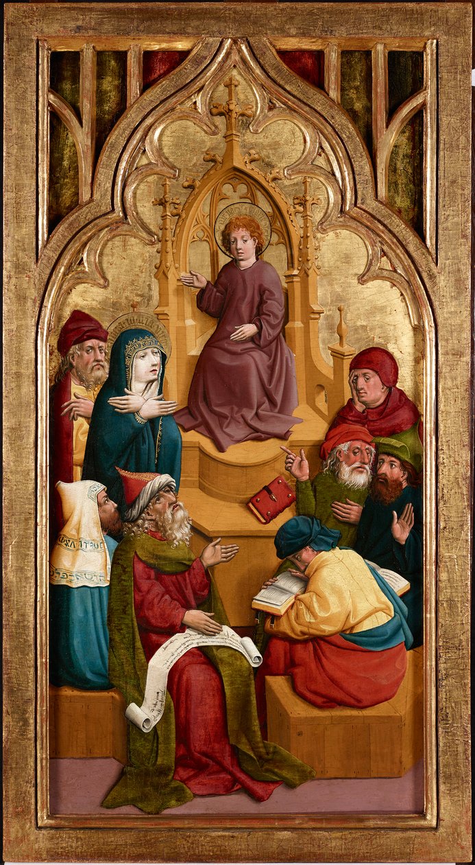 Tolv år gamla Jesus i templet av Meister von Schloss Lichtenstein