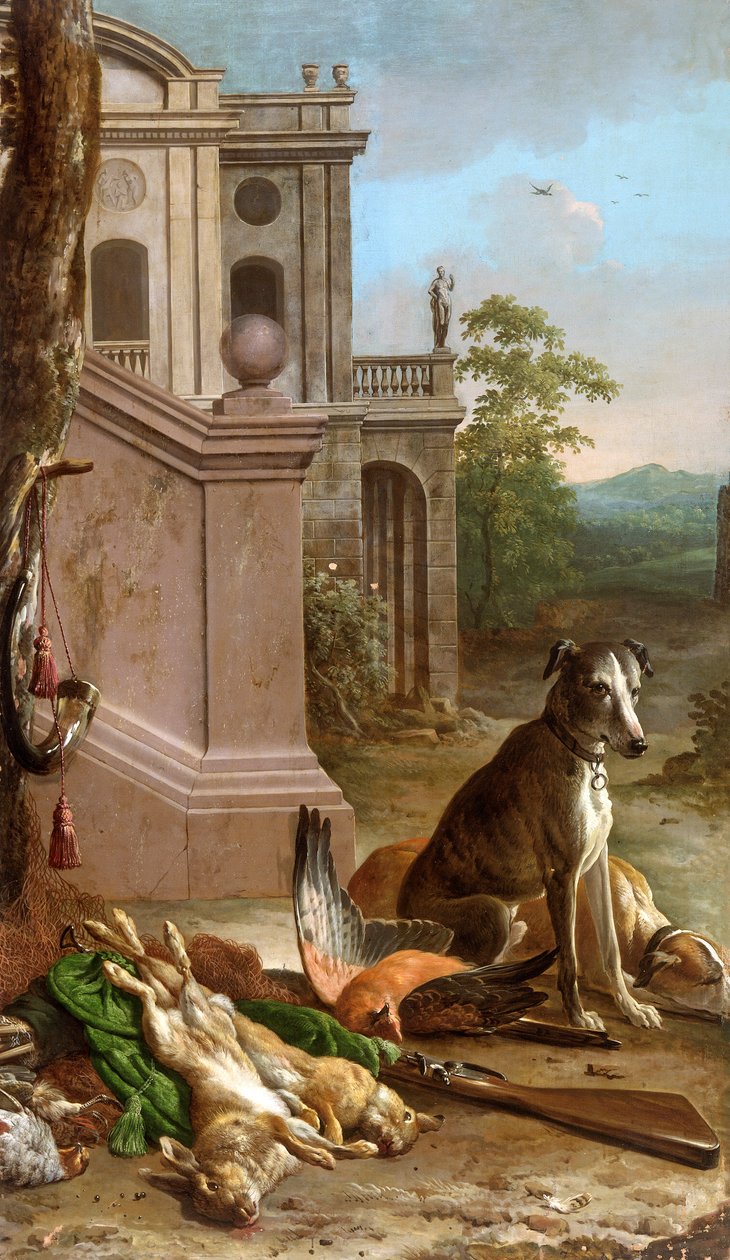 Dött vilt i ett landskap, 1674. av Melchior d