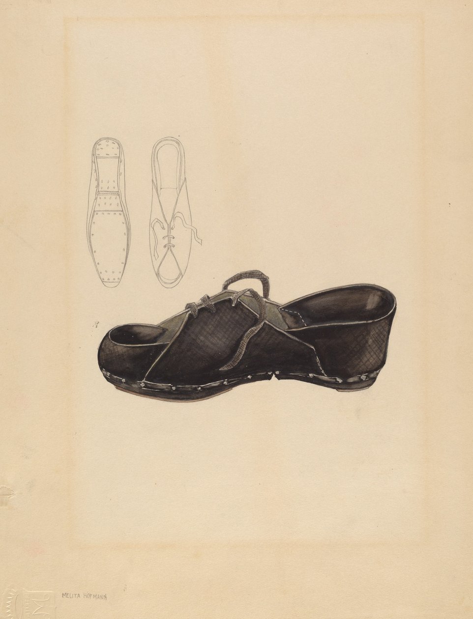 Kvinnors träsko, ca. 1936. av Melita Hofmann