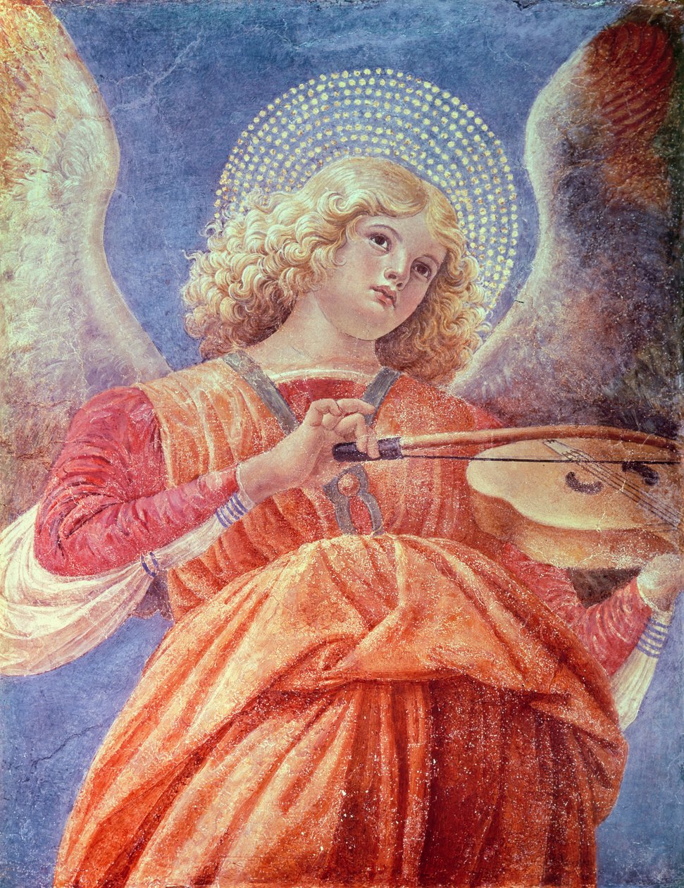 Musikalisk ängel med violin (fresco) av Melozzo da Forli