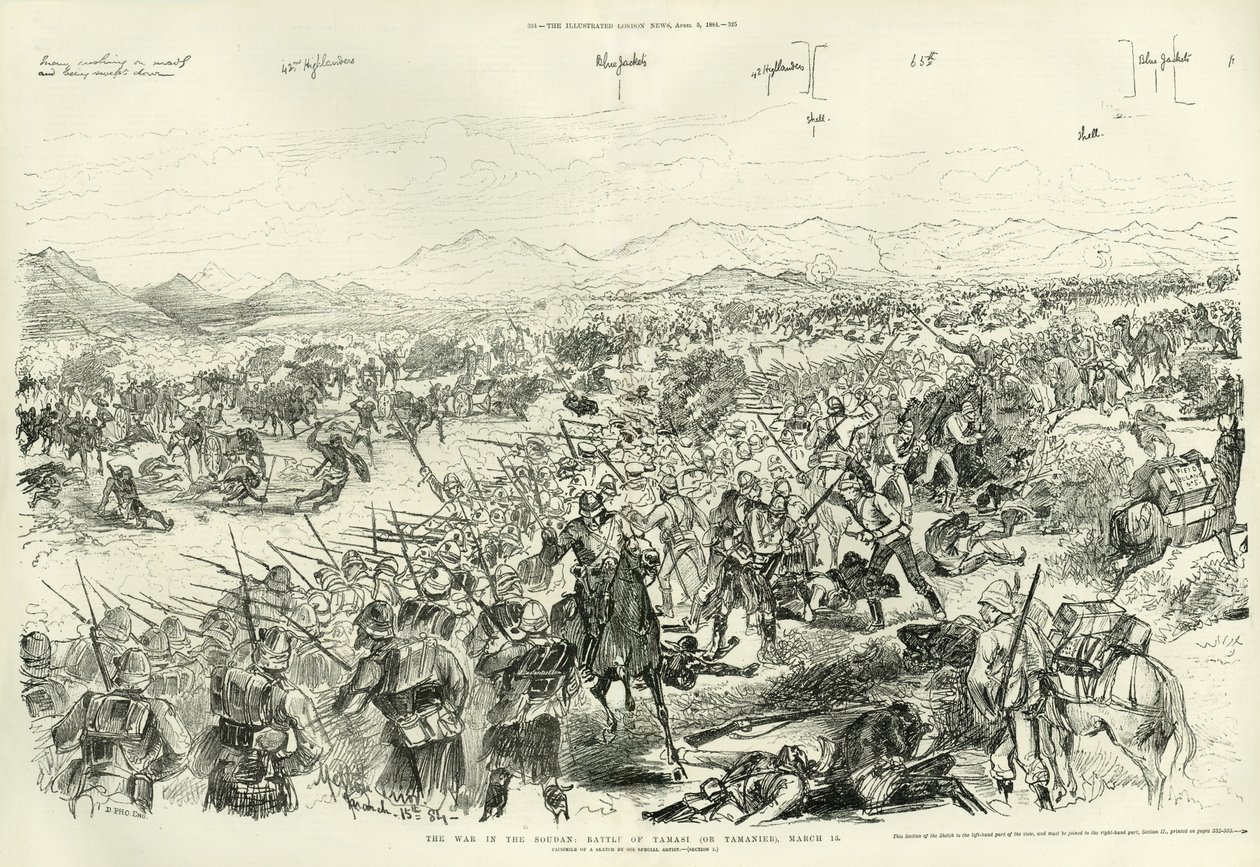 Slaget vid Tamai den 13 mars 1884, 1884 av Melton Prior