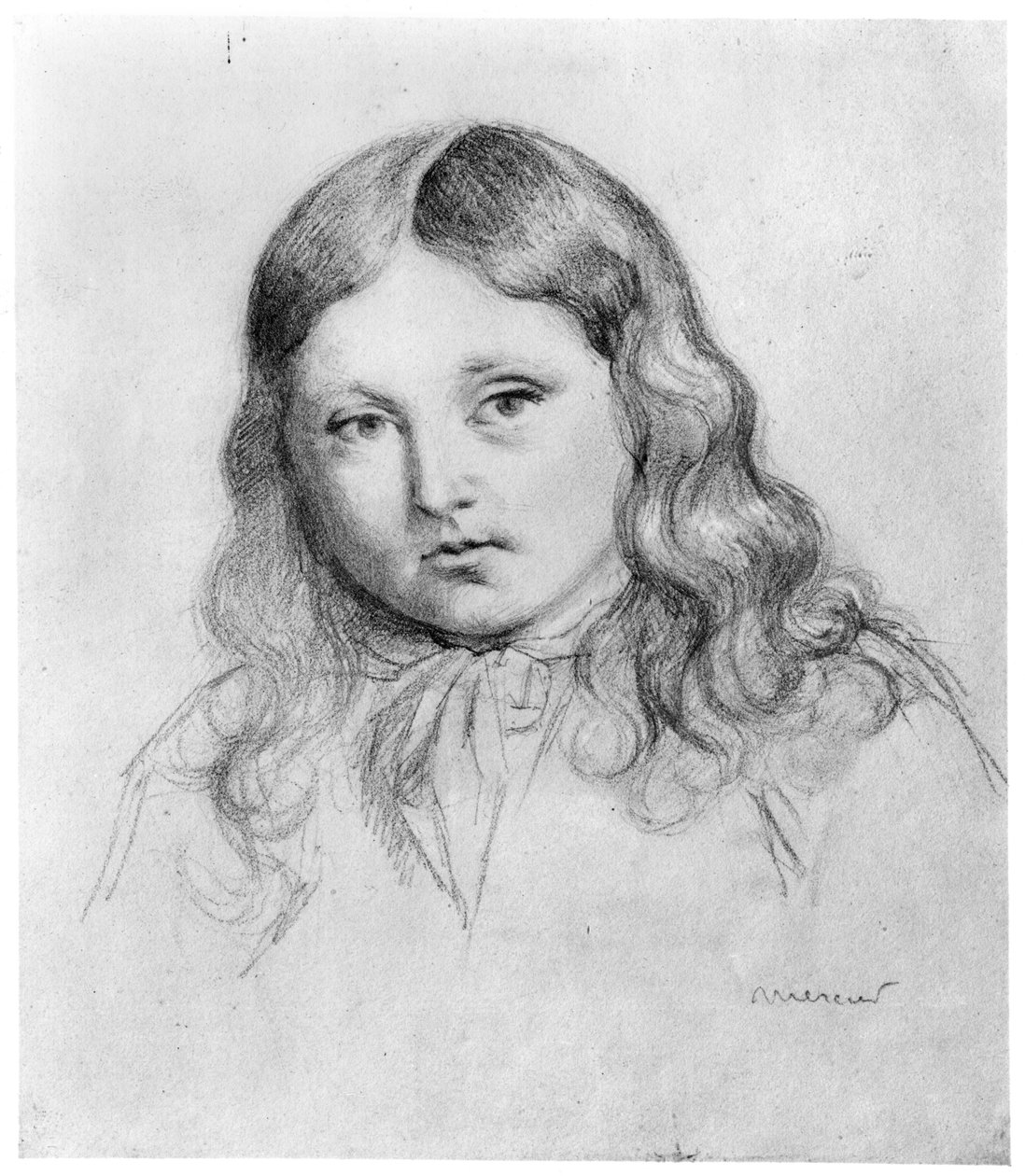 Portræt af Solange Sand (født 1828) swed av Mercier