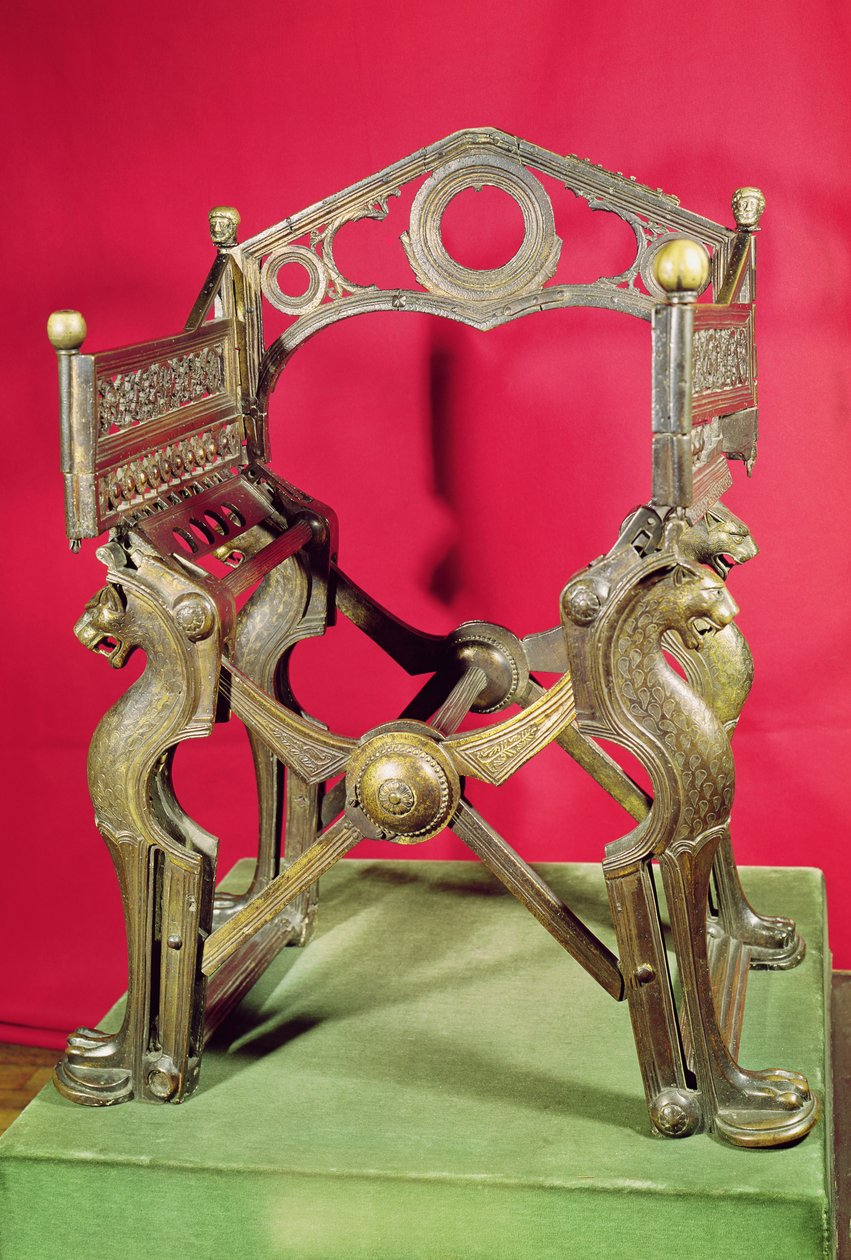 Kung Dagoberts tron, (förgylld metall) av Merovingian