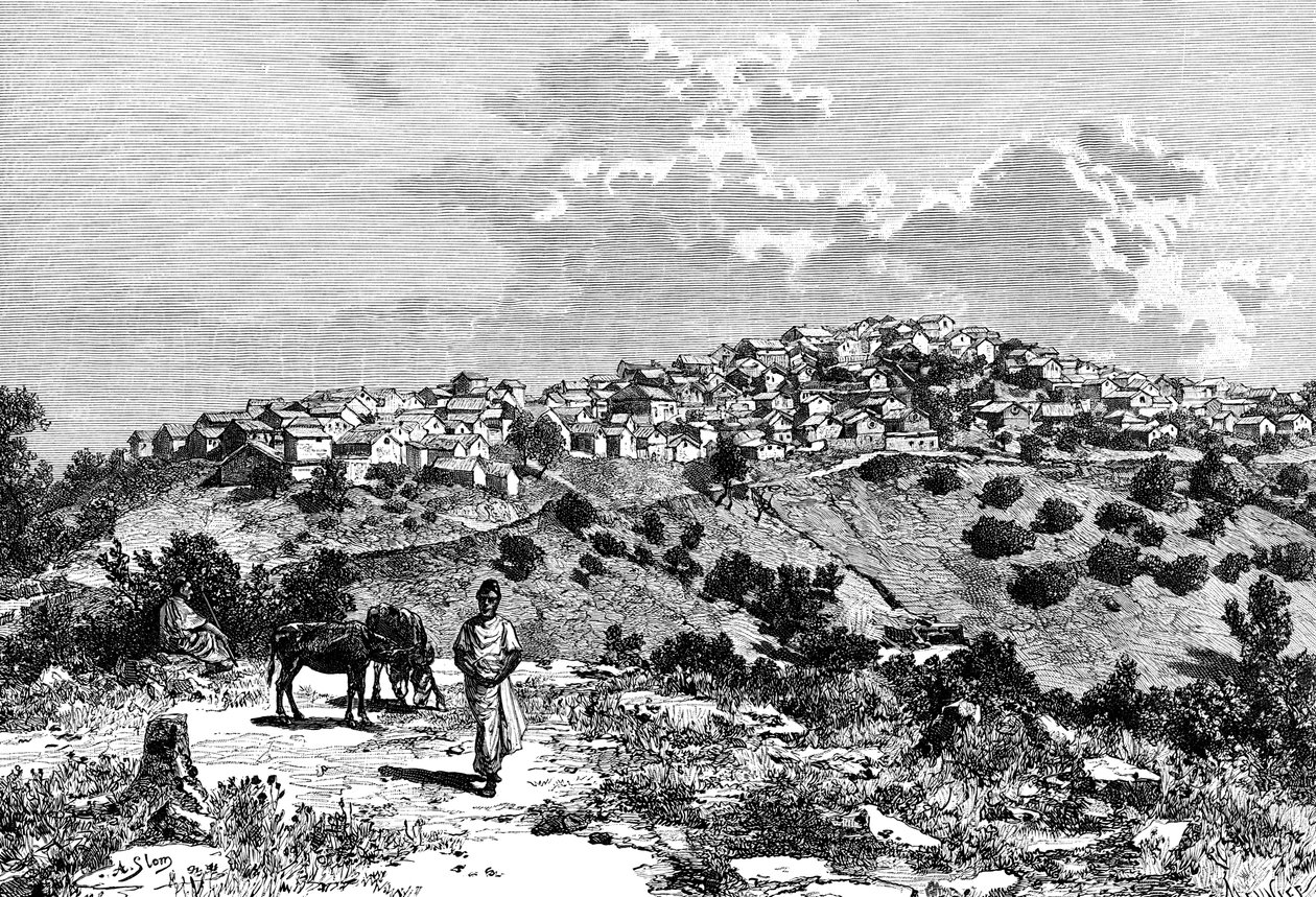 En kabylsk by, Nordafrika, 1895. av Meunier