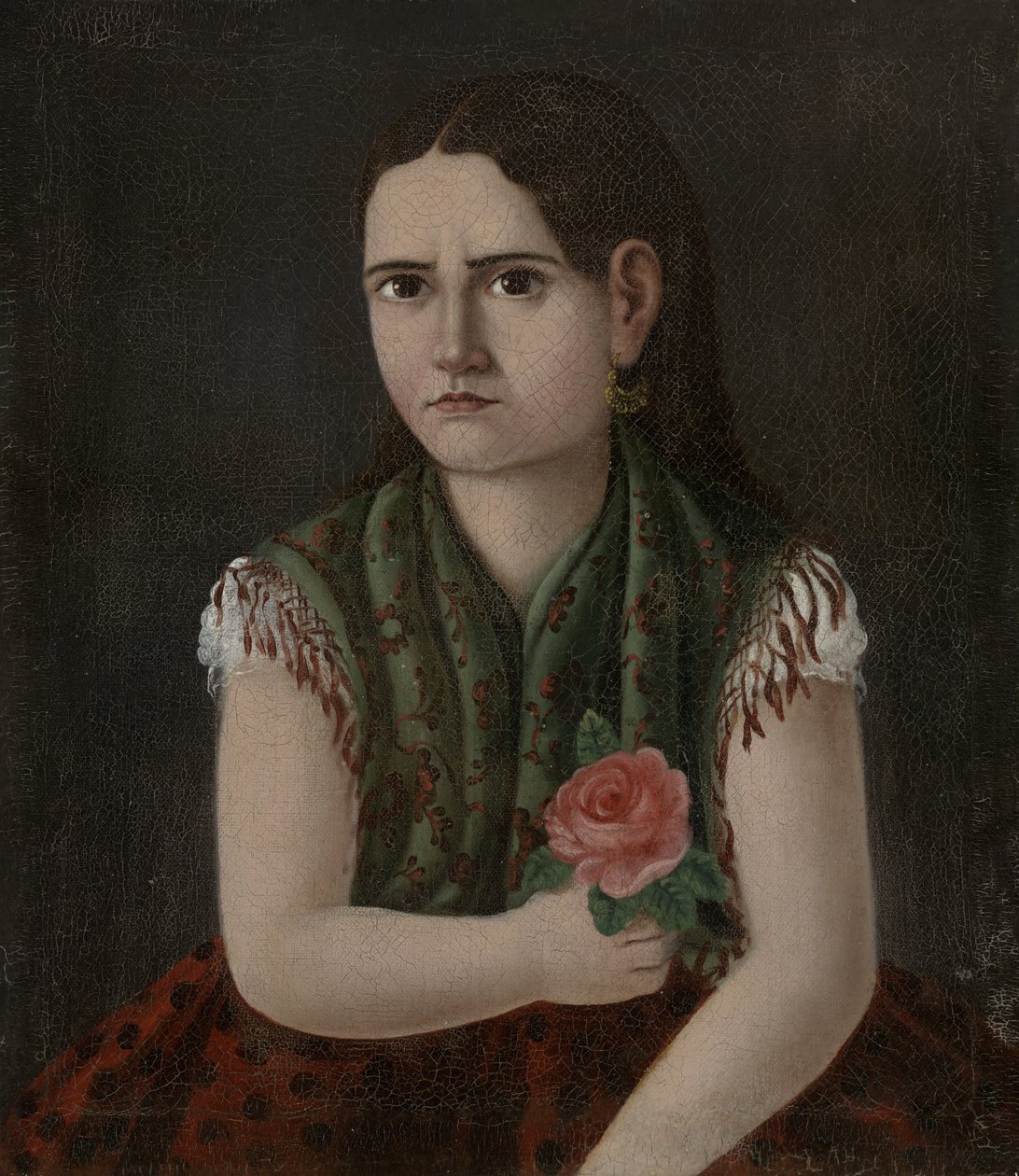 Porträtt av en kvinna, ca 1880 av Mexican School