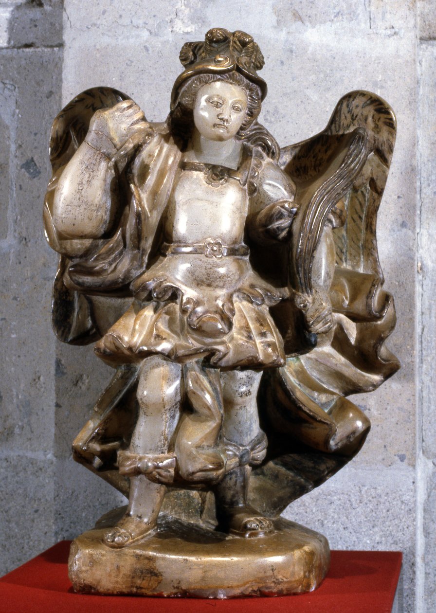 Staty av St. Mikael (alabaster) av Mexican School